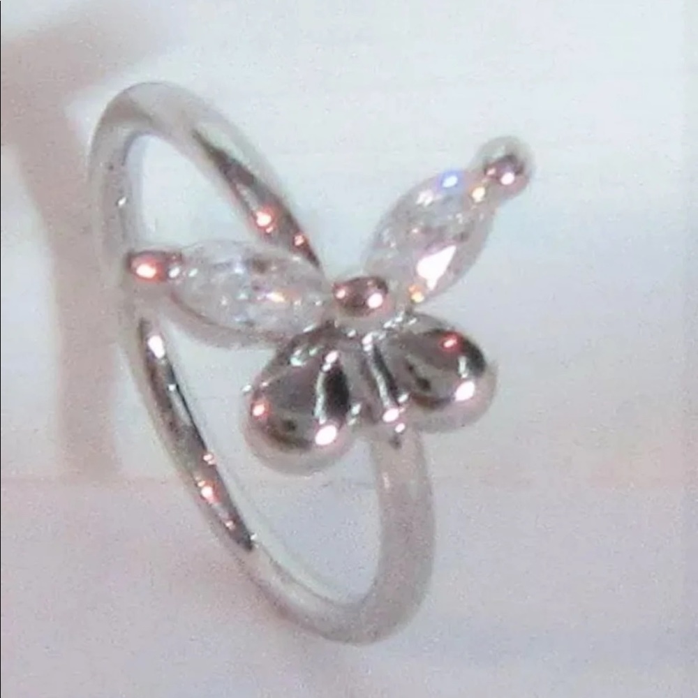 Silver butterfly nose ring